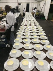 Gala dinner dessert plating