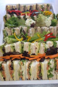 Roast beef sandwiches part of a sandwich platter