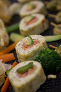 Smoked salmon and cream cheese pinwheels