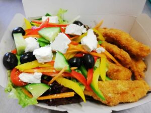 Catering Strips and Salad